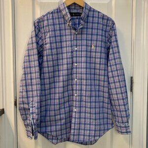 Ralph Lauren Multi Colored Plaid Long Sleeve Button Down Shirt Size Medium
